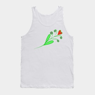 Flower with a heart-shaped bud. Interesting design, modern, interesting drawing. Hobby and interest. Concept and idea. Tank Top